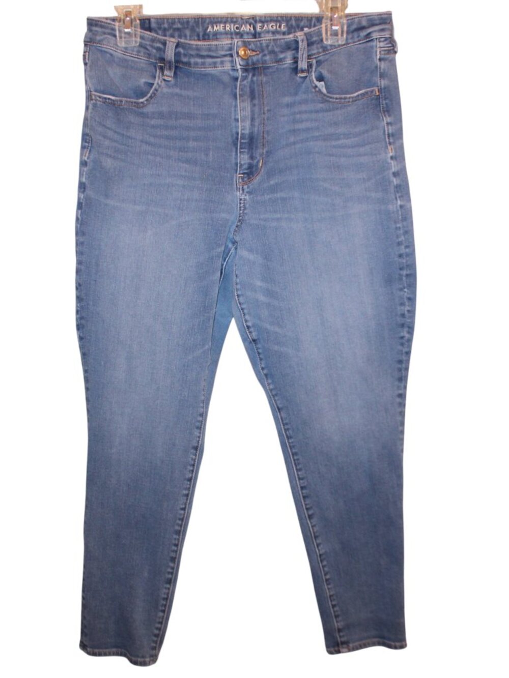 American Eagle Super Hi-Rise Jegging 14 Short Blue Next Level Stretch Skinny